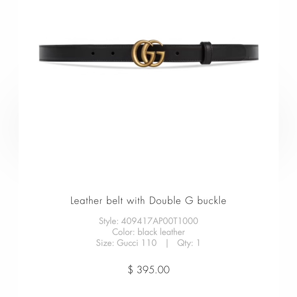 Gucci DOUBLE H black leather belt size EUR 100 or US 14/16